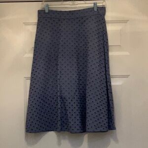 LOFT Blue Midi A-Line Skirt for Work
